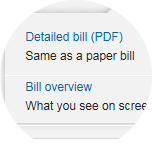 Click Detailed bill (PDF) or Bill overview.