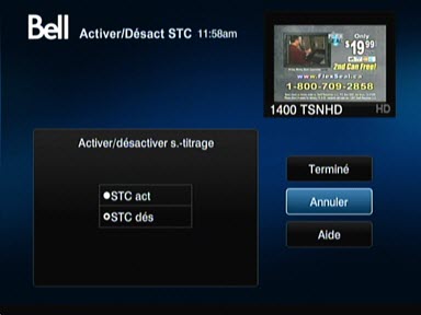 Activer ou désactiver le sous-titrage codé en tout temps pendant que vous regardez une émission en direct ou enregistrée