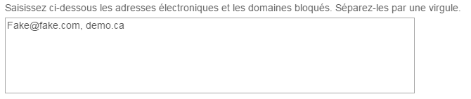 Blocked Email Addresses