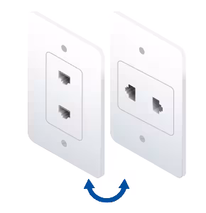 1 prise à 2 ports