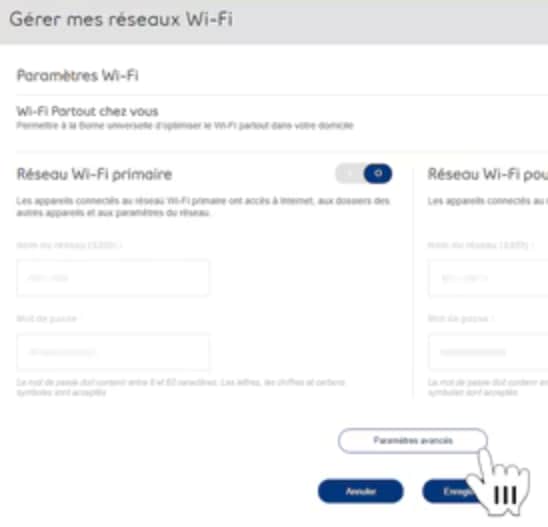 Paramètres avancés