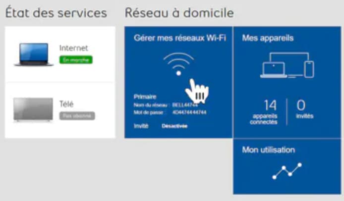 Option Gérer mes réseaux Wi-Fi