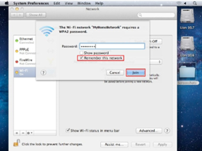 Example of icon showing connection