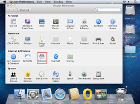 Example of icon showing connection