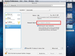 Example of icon showing connection