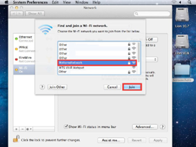 Example of icon showing connection