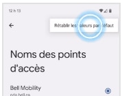 Rétablir les valeurs par défaut
