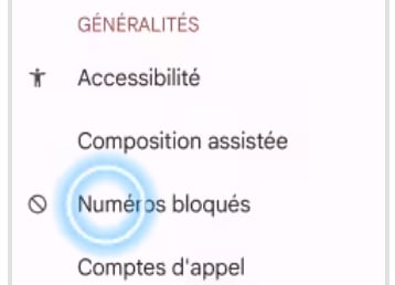 Numéros bloqués