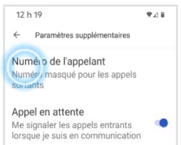Option Numéro de lʼappelant