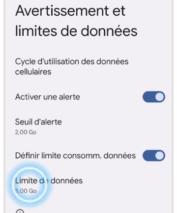 Limite de données