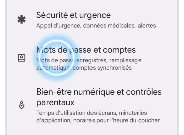 Mots de passe et comptes