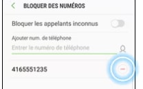 Retirer un numéro de téléphone