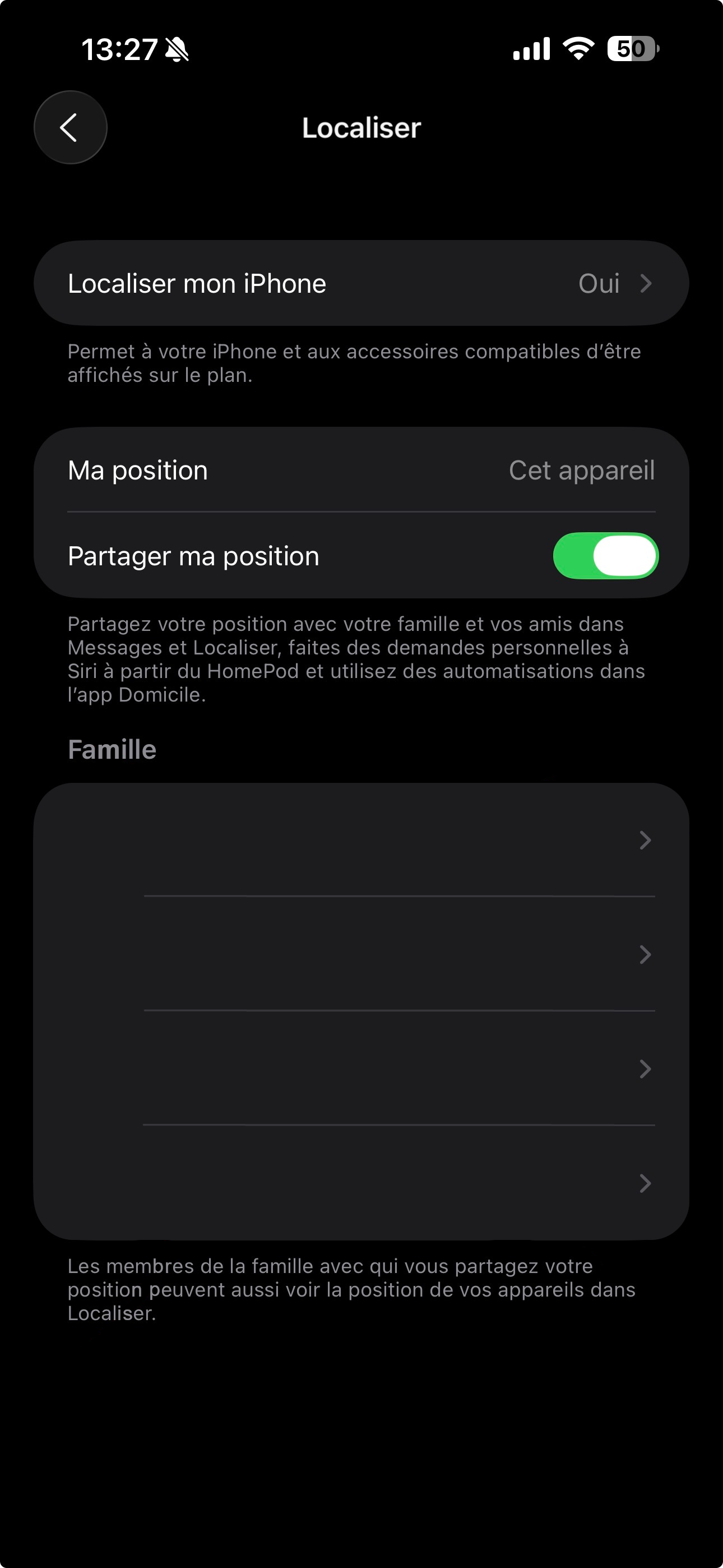 Touchez Localiser mon iPhone.