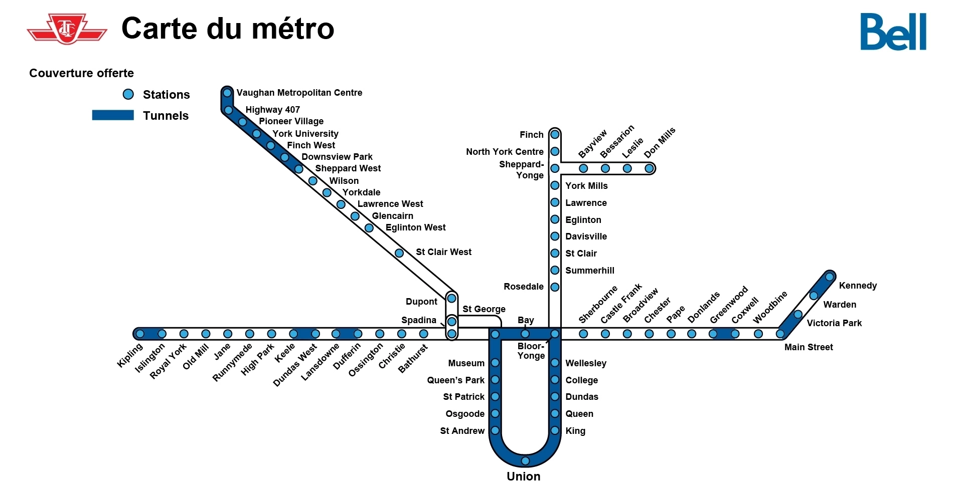 Service Bell Mobilité dans le métro de Toronto (TTC)