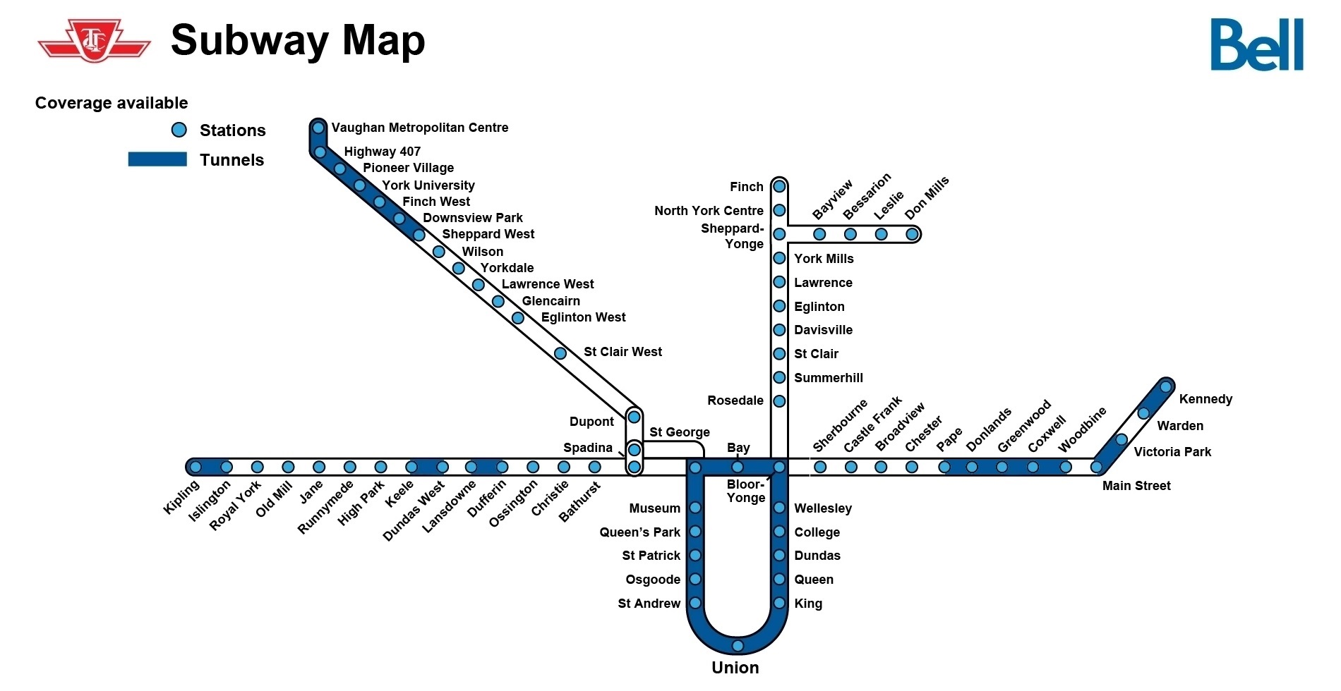 Service Bell Mobilité dans le métro de Toronto (TTC)