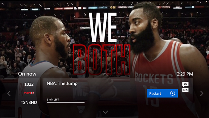 Example of where to find the restart button for shows already in progress