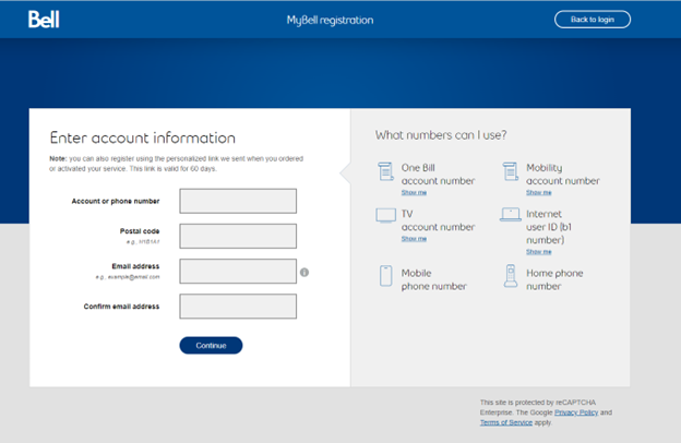 How to create or change a My Bell profile : Creating a MyBell profile