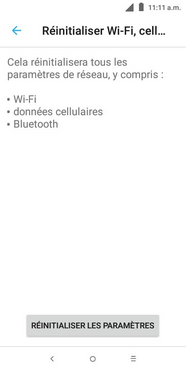 Touchez RÉINITIALISER LES PARAMÈTRES.