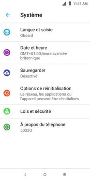 Touchez Options de réinitialisation. 