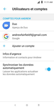 Touchez Ajouter un compte.