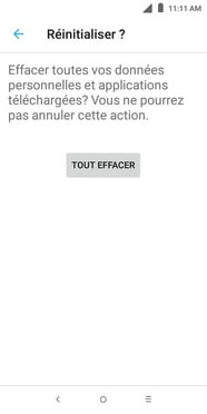 Touchez TOUT EFFACER.