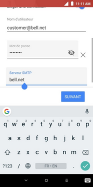 Entrez smtphm.sympatico.ca comme serveur SMTP.