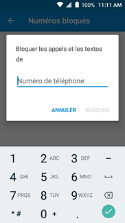 Entrez le numéro de téléphone désiré.