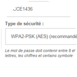 Vérifiez que le type de sécurité est réglé à WPA2-PSK (AES). S