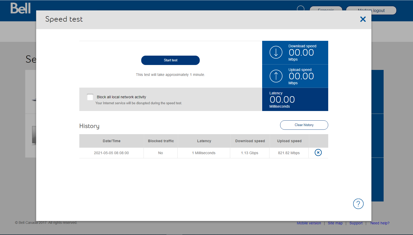 Click on Fibe Internet.