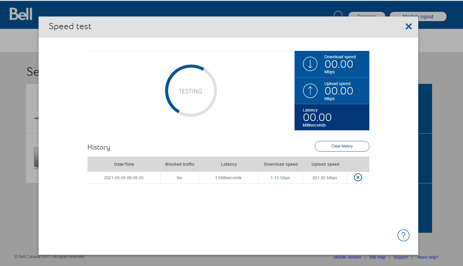 Click on Fibe Internet.