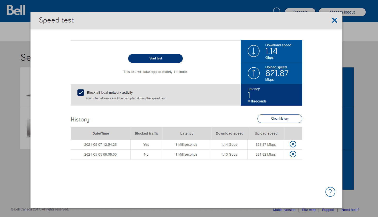 Click on Fibe Internet.