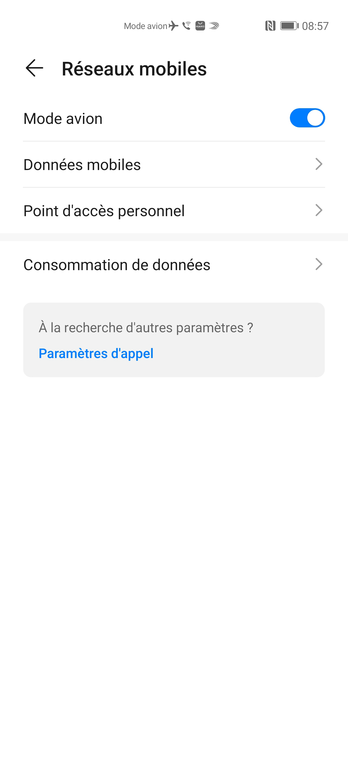 Touchez Données mobiles.