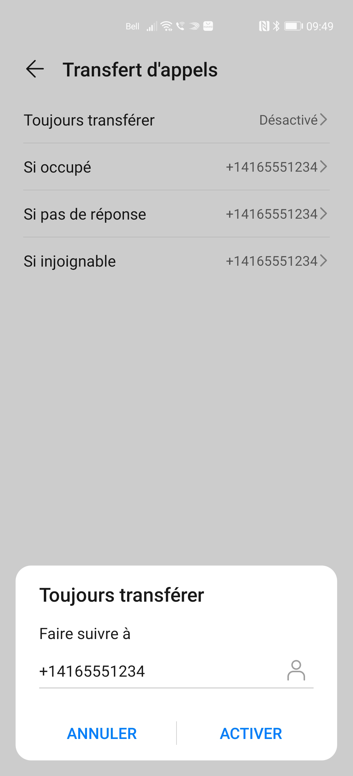 Entrez le numéro de téléphone.