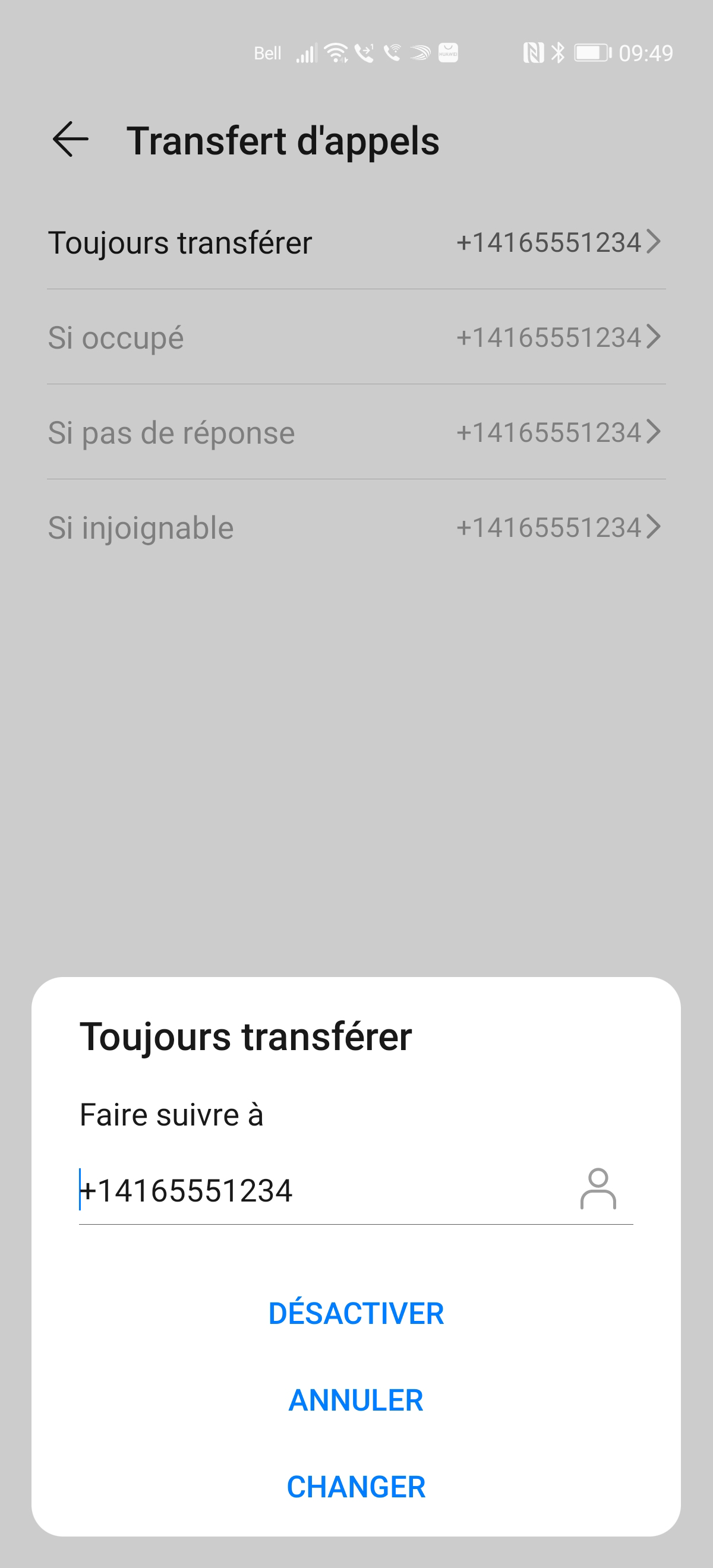 Touchez DÉSACTIVER.