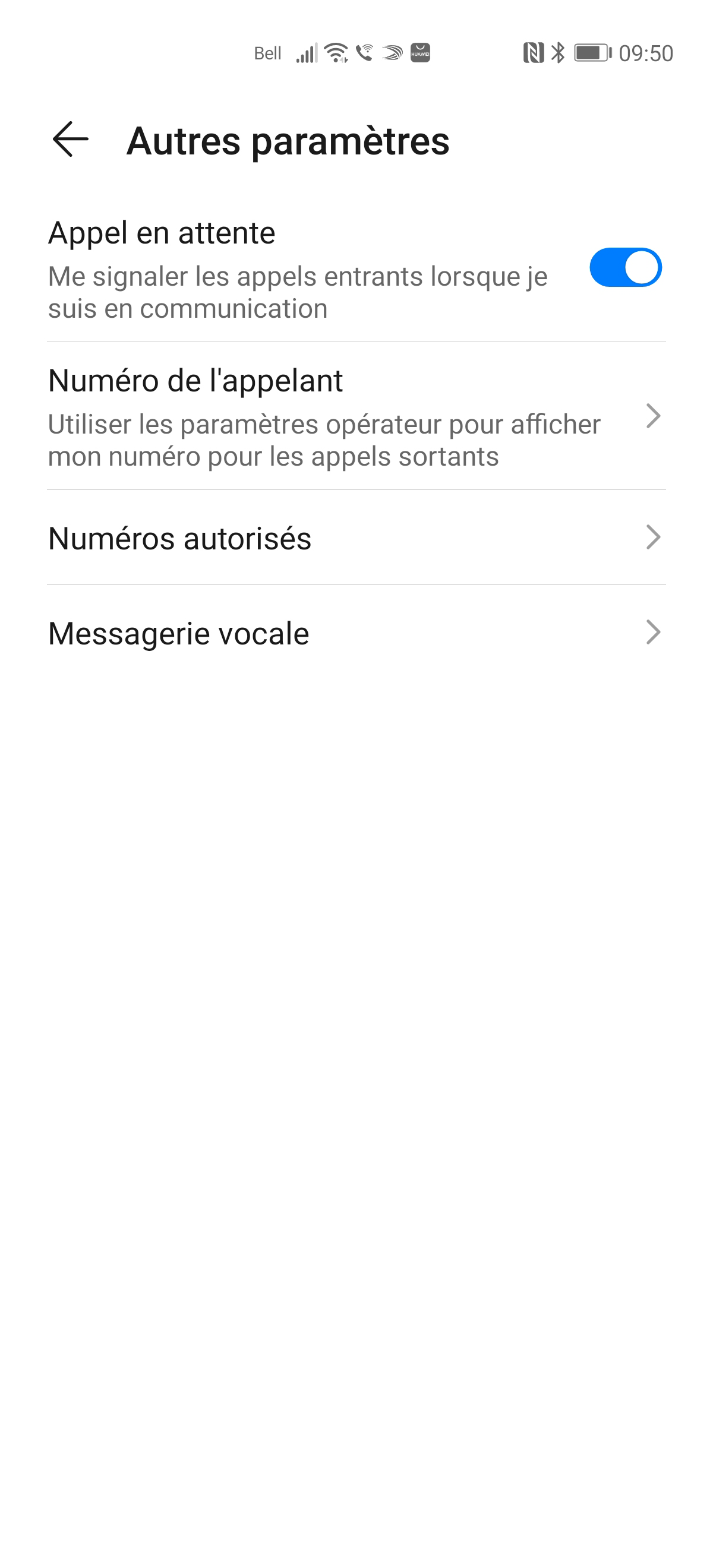 Touchez Numéro de lʼappelant.