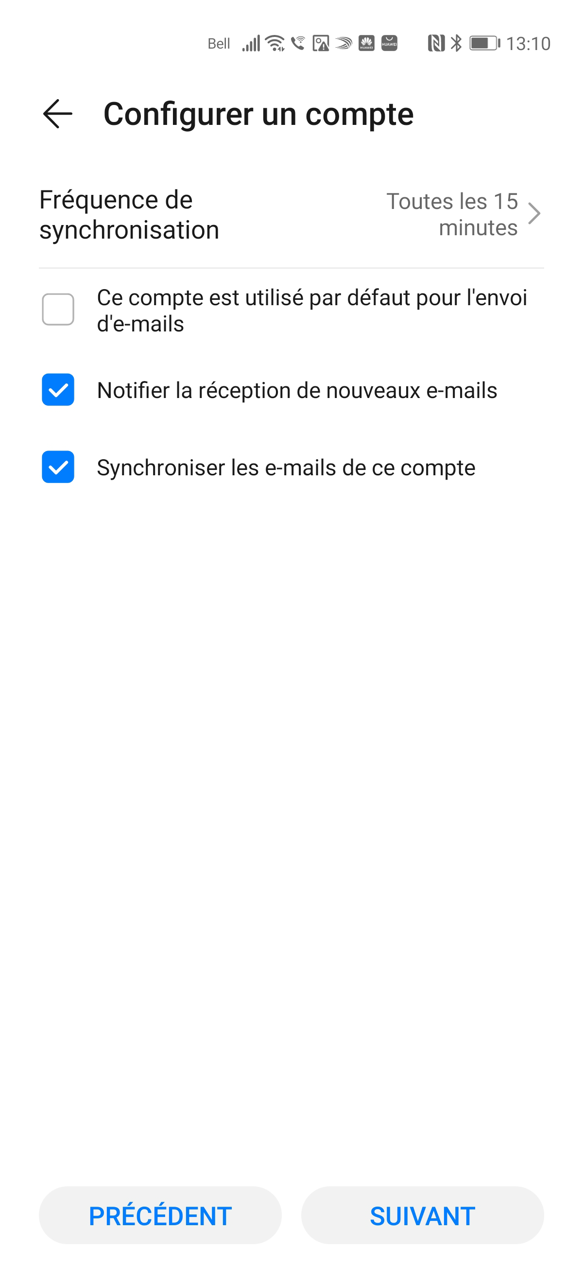 Touchez Personnel (IMAP).