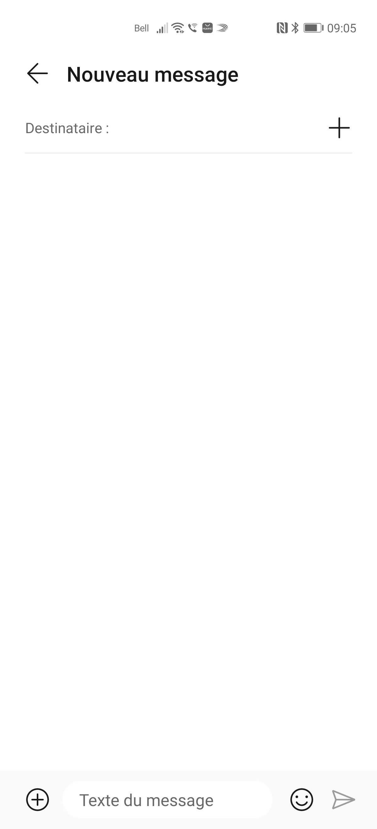 Entrez le nom du destinataire pour sélectionner un de vos contacts ou entrez le numéro de téléphone cellulaire du destinataire.