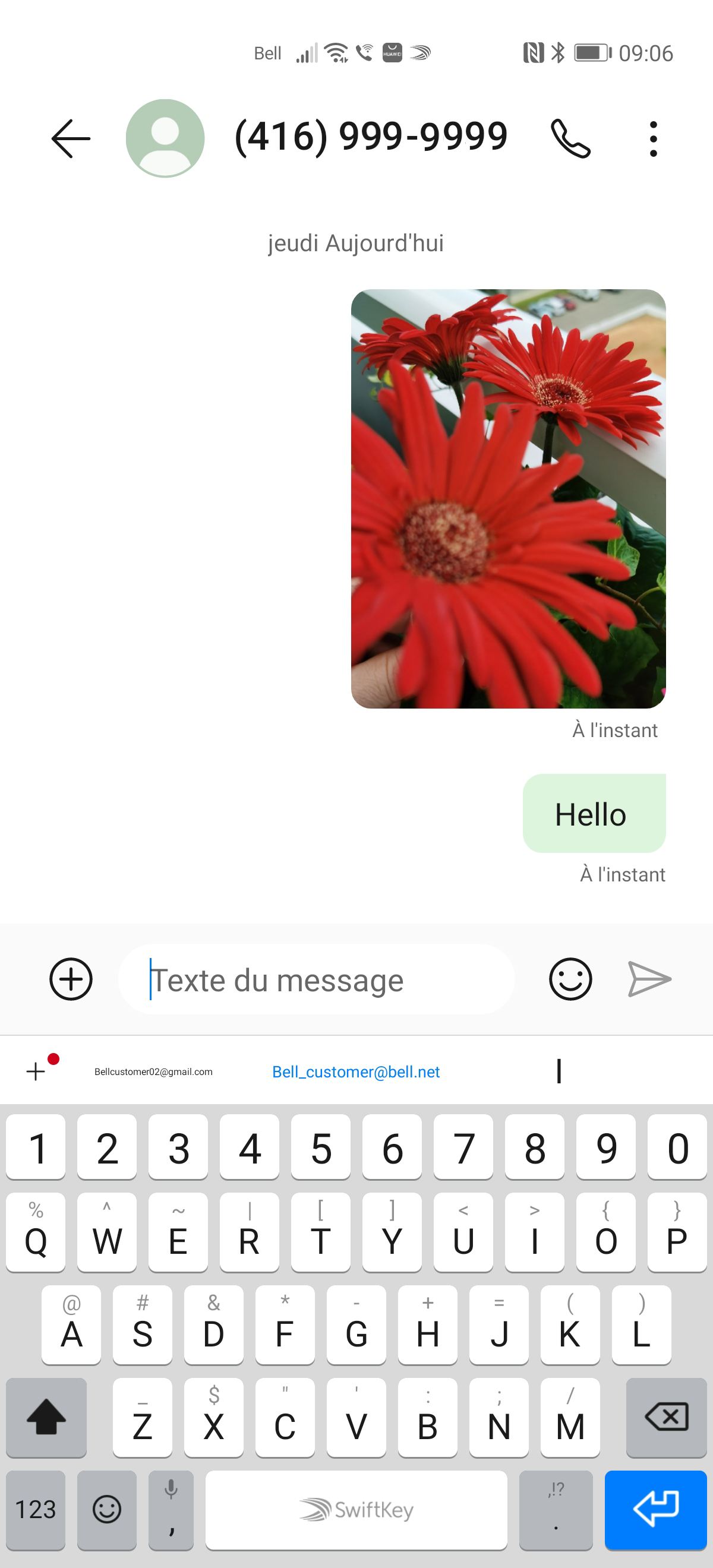 Le message a été envoyé.