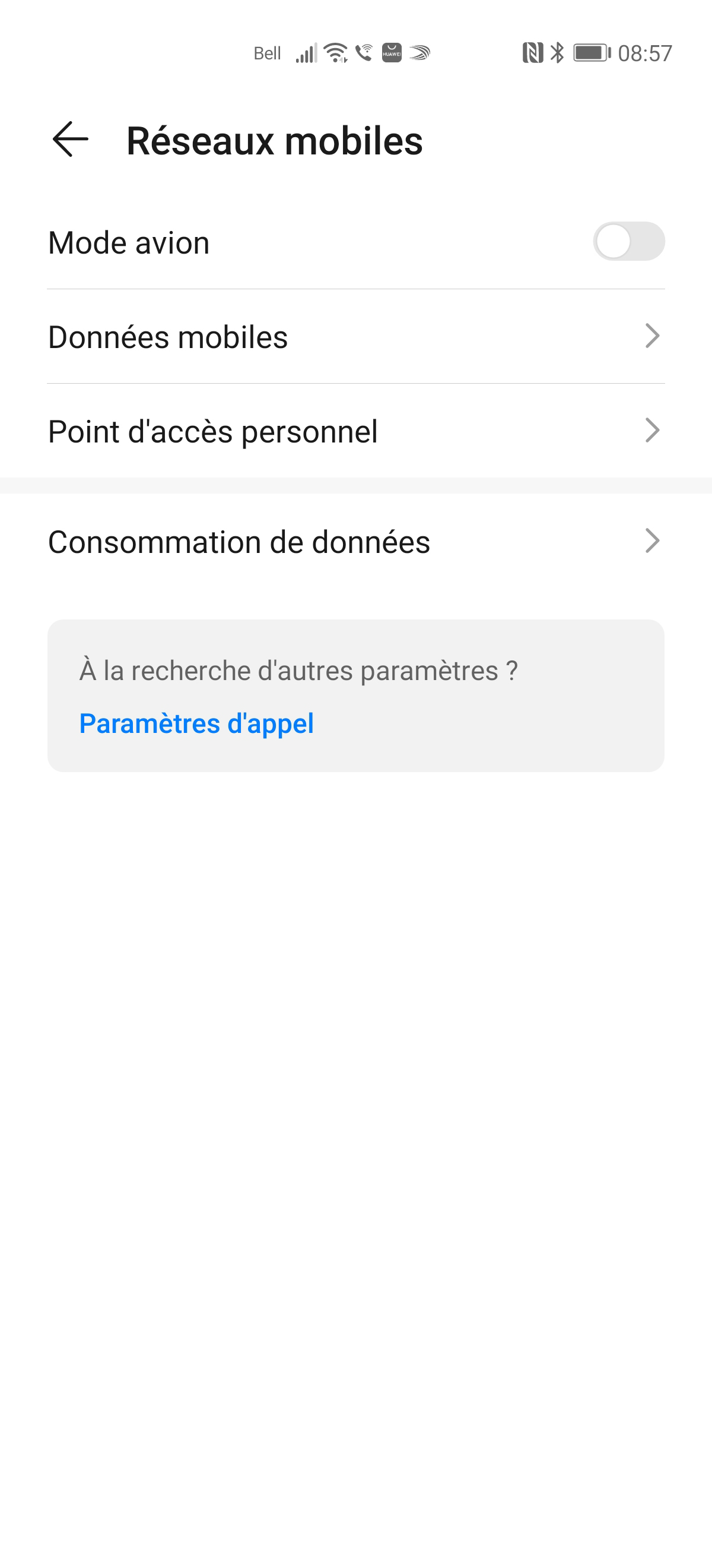 Touchez Données mobiles.
