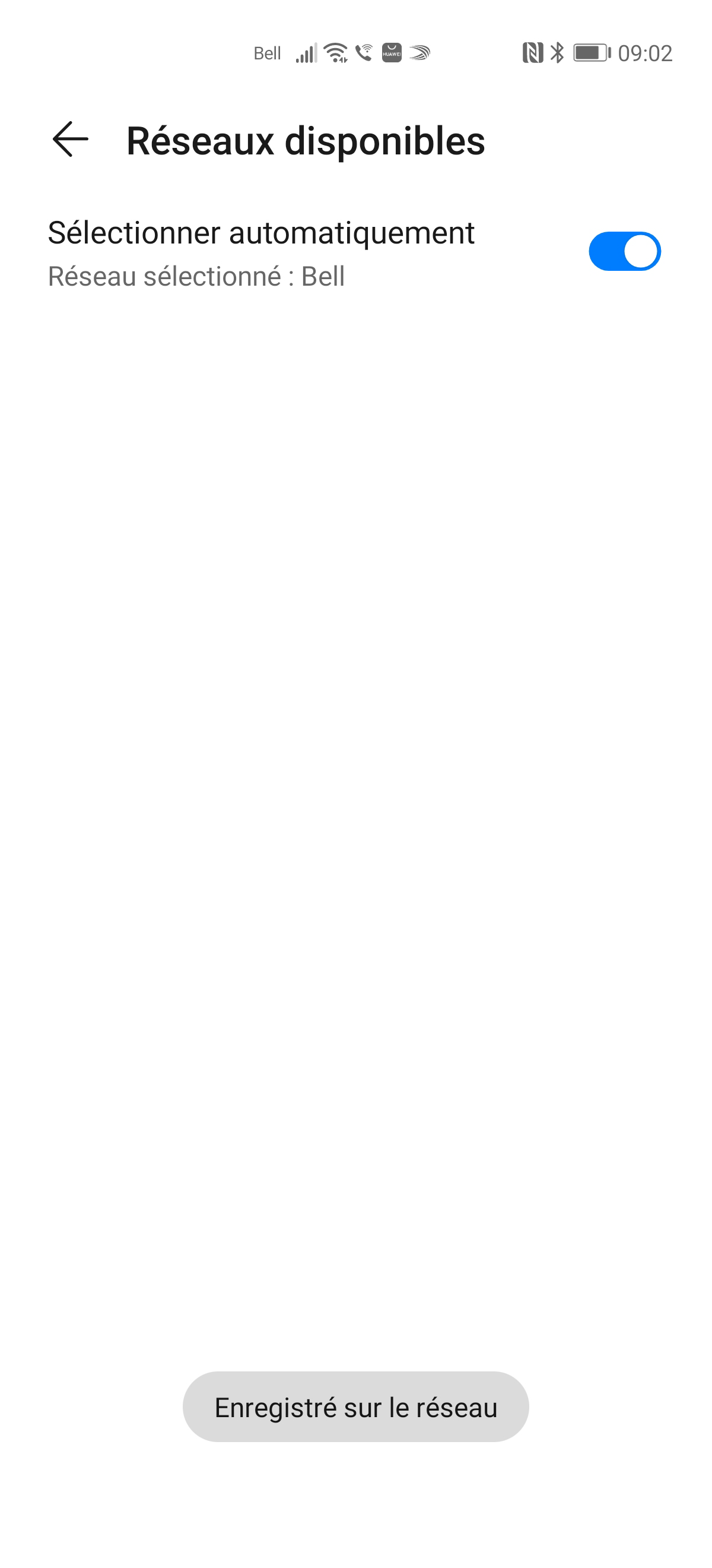 Le téléphone est maintenant connecté au réseau mobile.