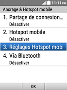 Sélectionnez Réglages Hotspot mobile.