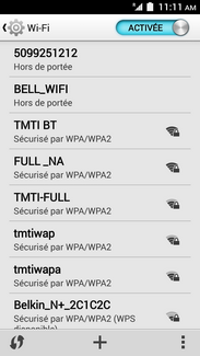 Touchez le réseau Wi-Fi désiré.
