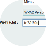 Dans le champ Mot de passe Wi-Fi (clé), le mot de passe actuel s