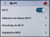 Touchez la barre de défilement du Wi-Fi pour désactiver le Wi-Fi.