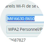 Supprimez le Nom de réseau Wi-Fi (SSID) actuel.