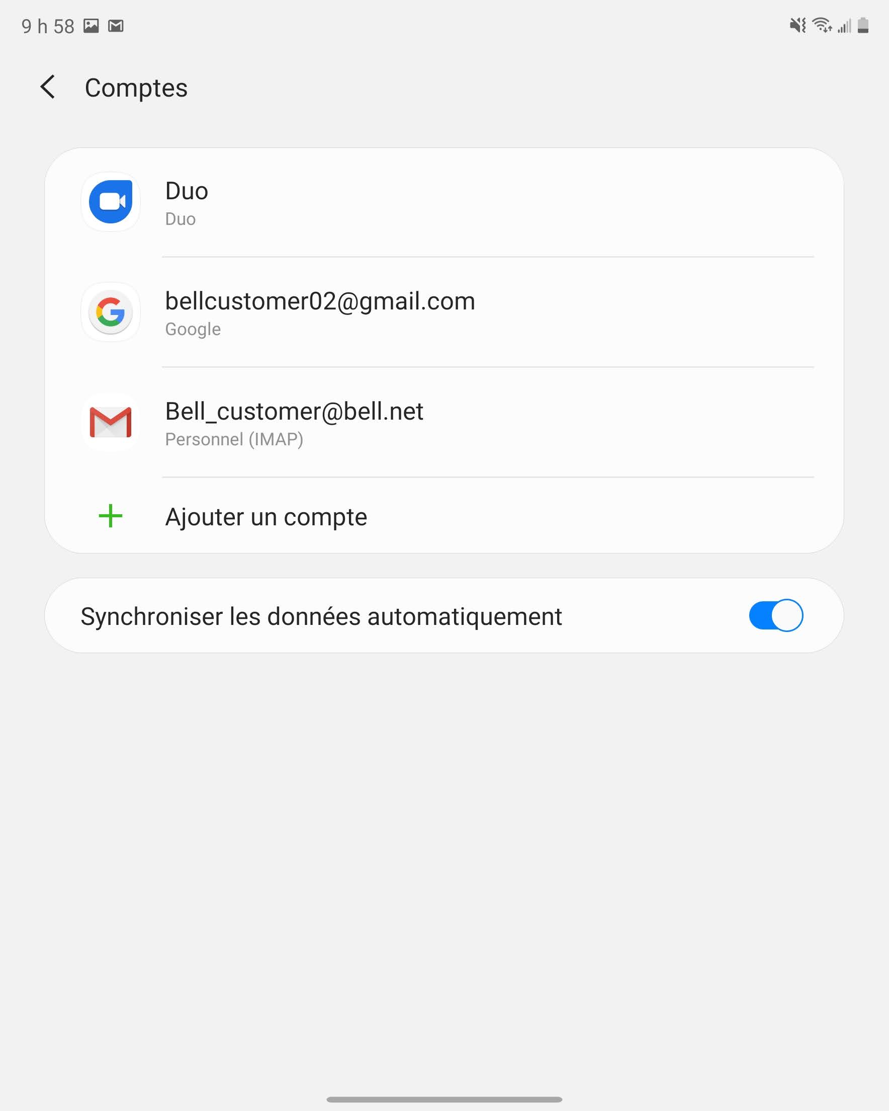 Votre compte de courriel a été ajouté.
