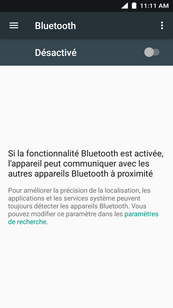 Si Bluetooth est éteint, touchez Hors fonction pour le mettre en fonction.