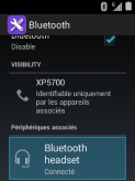 Les écouteurs Bluetooth sont maintenant connectés et prêts à l