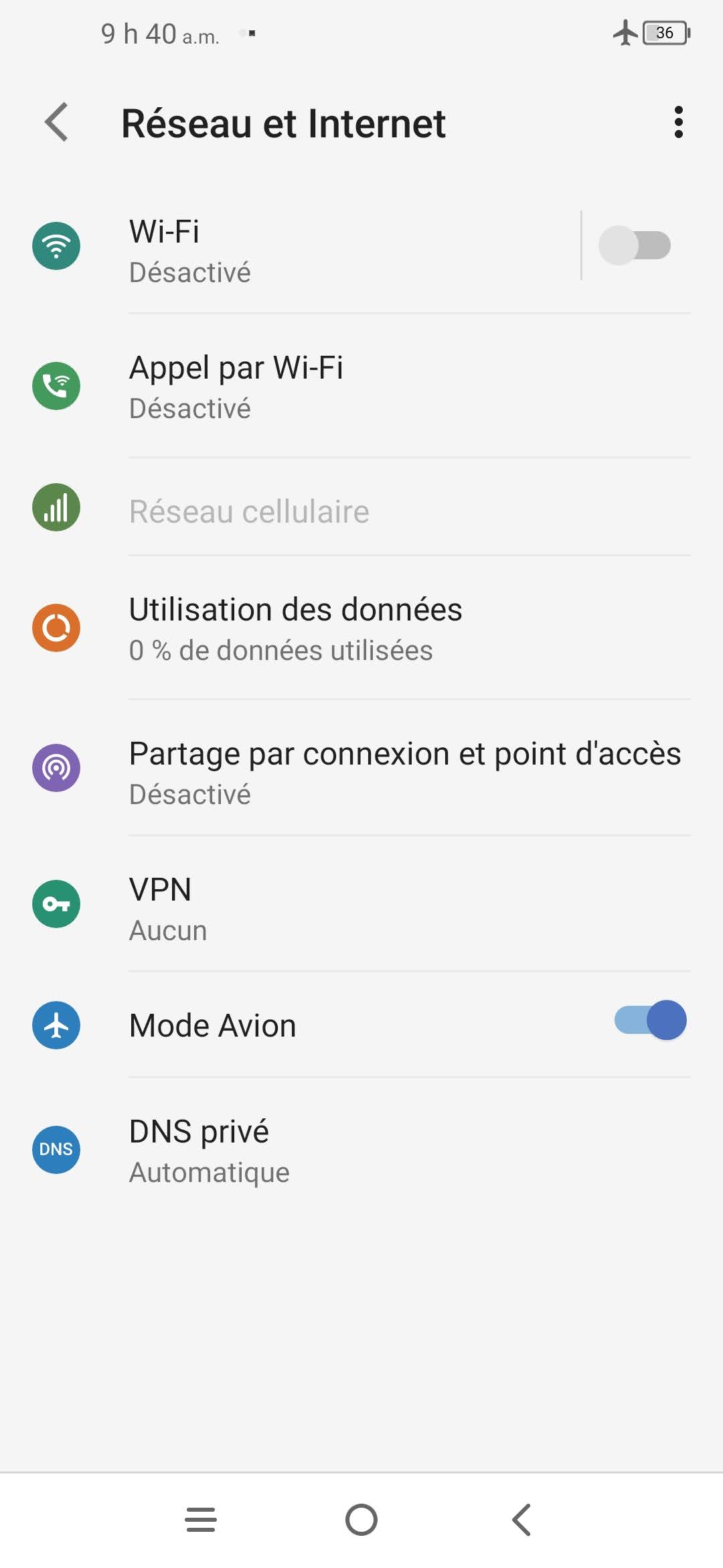 Touchez Utilisation des données.