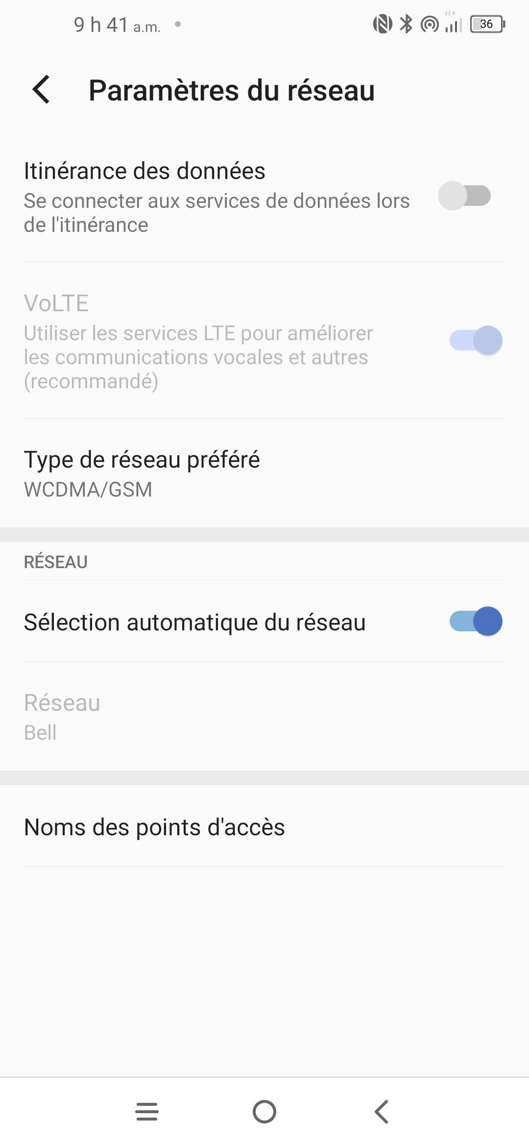 Touchez Nom des points d